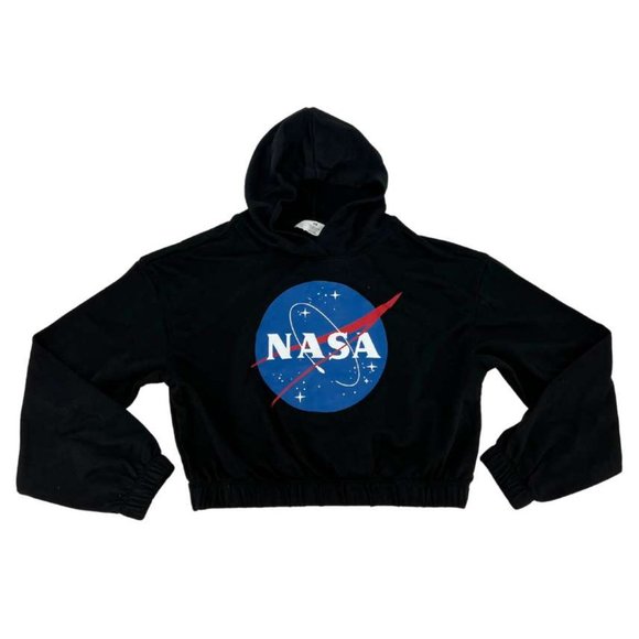 H&M | Girl's Cropped Hoodie Sweatshirt | Black | Size 20 - Picture 1 of 3